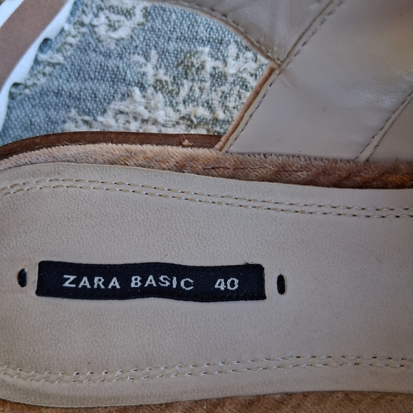 Zara Tan Velvet Slingback Platform Shoes - Picture 8 of 15